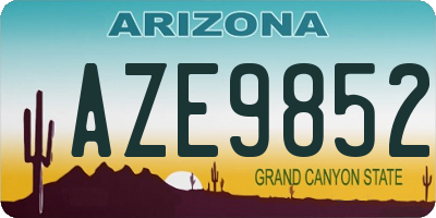 AZ license plate AZE9852