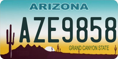 AZ license plate AZE9858