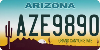 AZ license plate AZE9890