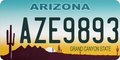 AZ license plate AZE9893