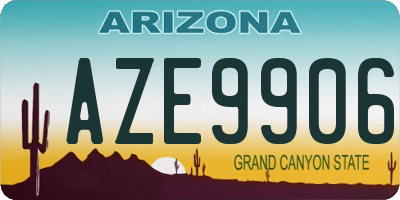 AZ license plate AZE9906