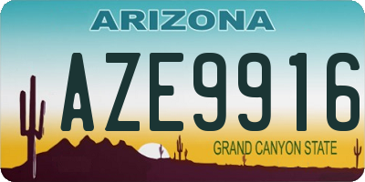 AZ license plate AZE9916