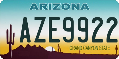 AZ license plate AZE9922
