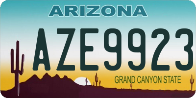 AZ license plate AZE9923