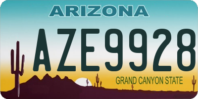 AZ license plate AZE9928