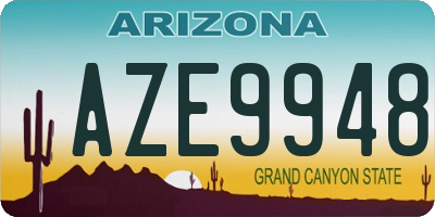 AZ license plate AZE9948