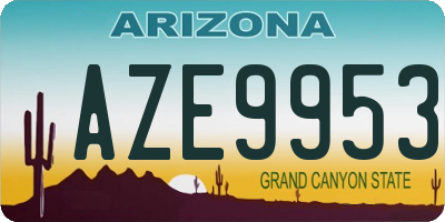 AZ license plate AZE9953
