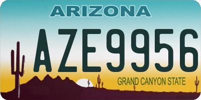 AZ license plate AZE9956