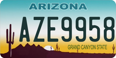 AZ license plate AZE9958