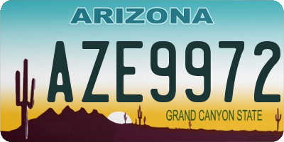 AZ license plate AZE9972