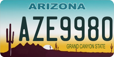 AZ license plate AZE9980
