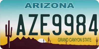 AZ license plate AZE9984