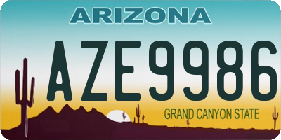 AZ license plate AZE9986