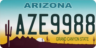 AZ license plate AZE9988