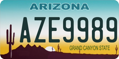 AZ license plate AZE9989