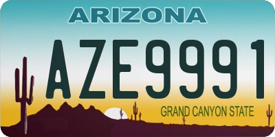 AZ license plate AZE9991