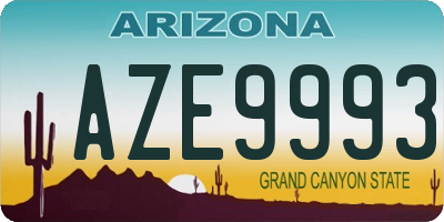 AZ license plate AZE9993