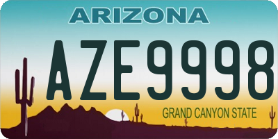AZ license plate AZE9998