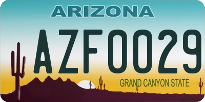AZ license plate AZF0029