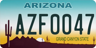 AZ license plate AZF0047