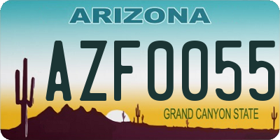 AZ license plate AZF0055