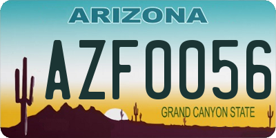 AZ license plate AZF0056