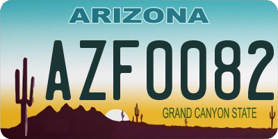 AZ license plate AZF0082