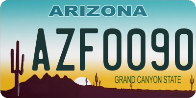 AZ license plate AZF0090