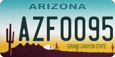 AZ license plate AZF0095