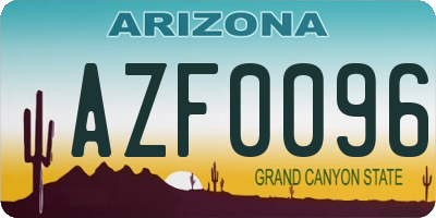 AZ license plate AZF0096