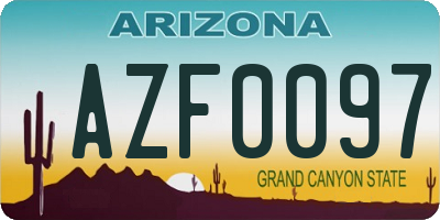 AZ license plate AZF0097