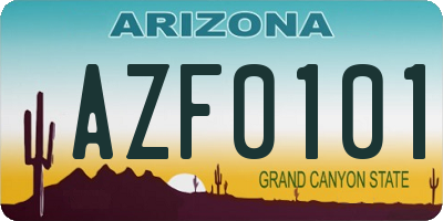 AZ license plate AZF0101