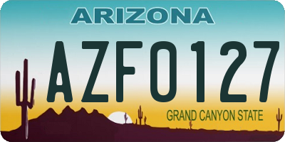 AZ license plate AZF0127