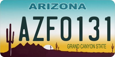 AZ license plate AZF0131