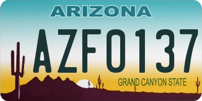 AZ license plate AZF0137