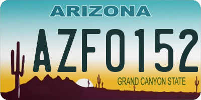 AZ license plate AZF0152