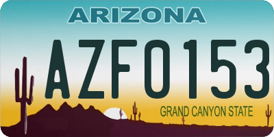AZ license plate AZF0153