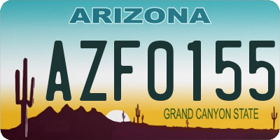 AZ license plate AZF0155