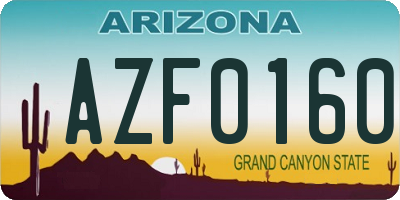 AZ license plate AZF0160