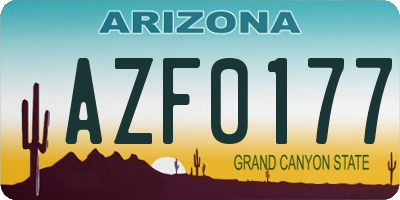 AZ license plate AZF0177