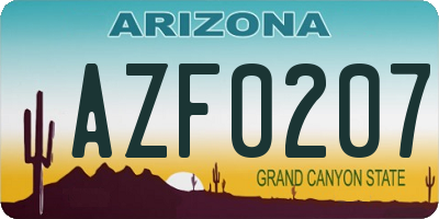 AZ license plate AZF0207