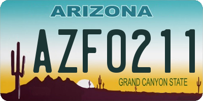 AZ license plate AZF0211