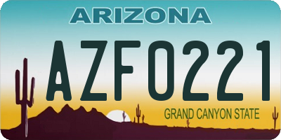 AZ license plate AZF0221