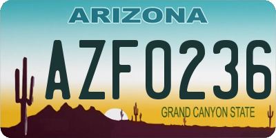 AZ license plate AZF0236