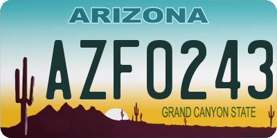 AZ license plate AZF0243