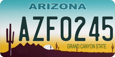 AZ license plate AZF0245