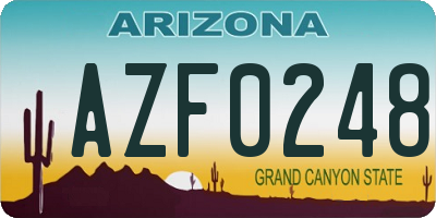 AZ license plate AZF0248