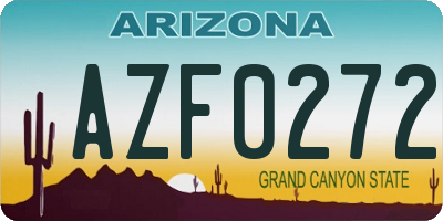 AZ license plate AZF0272