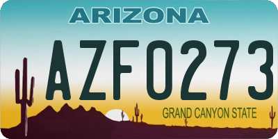 AZ license plate AZF0273