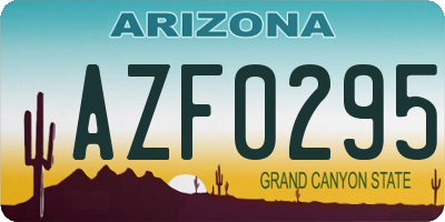 AZ license plate AZF0295